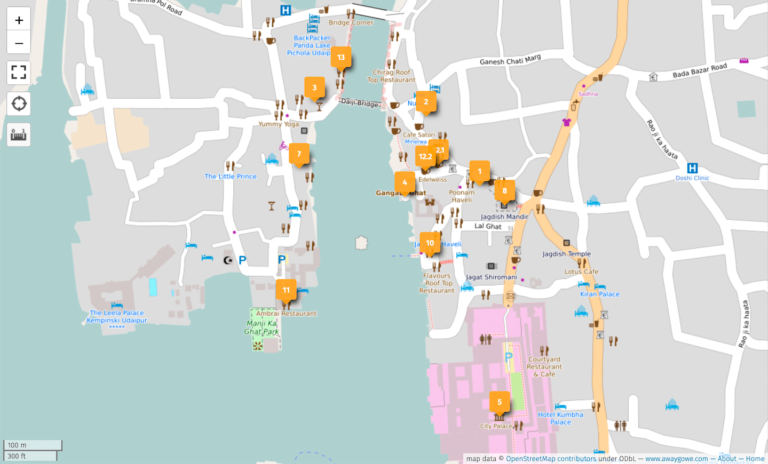 udaipur tourist map