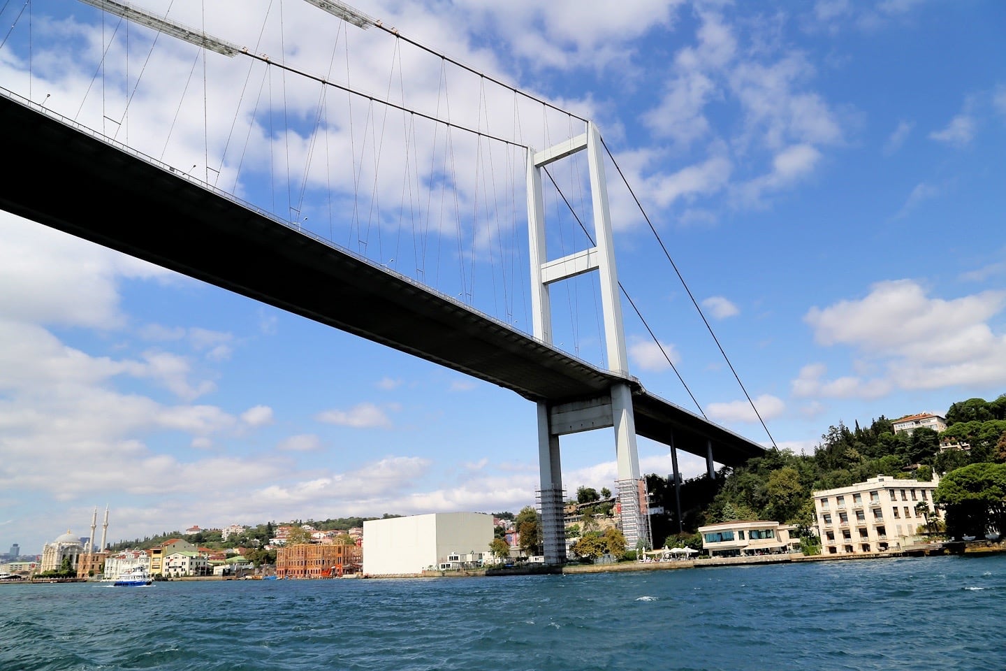 sailing under First Bosphorus Bridge