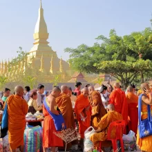 that luang festival saffron clad monks