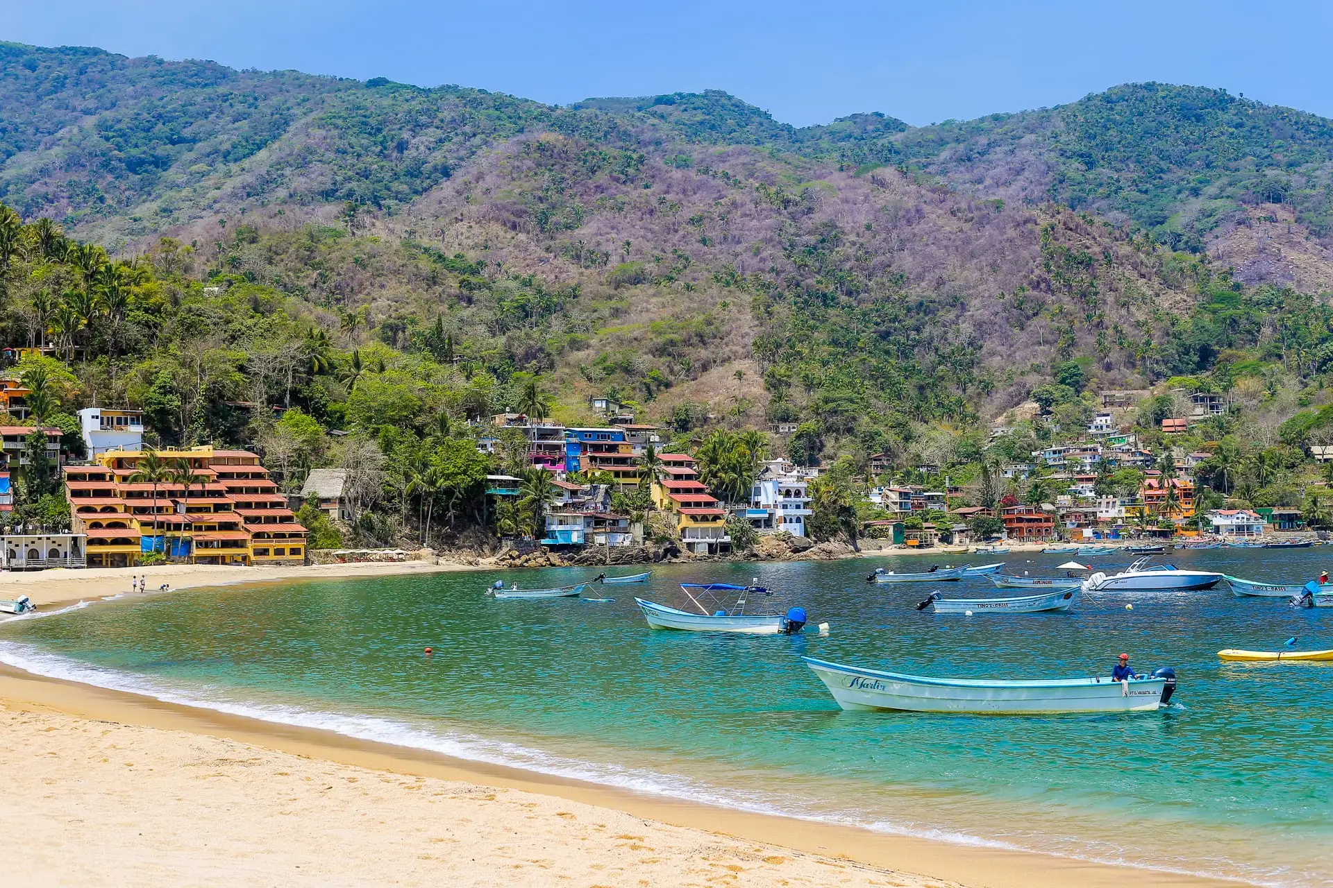 Yelapa Mexico bay with boats