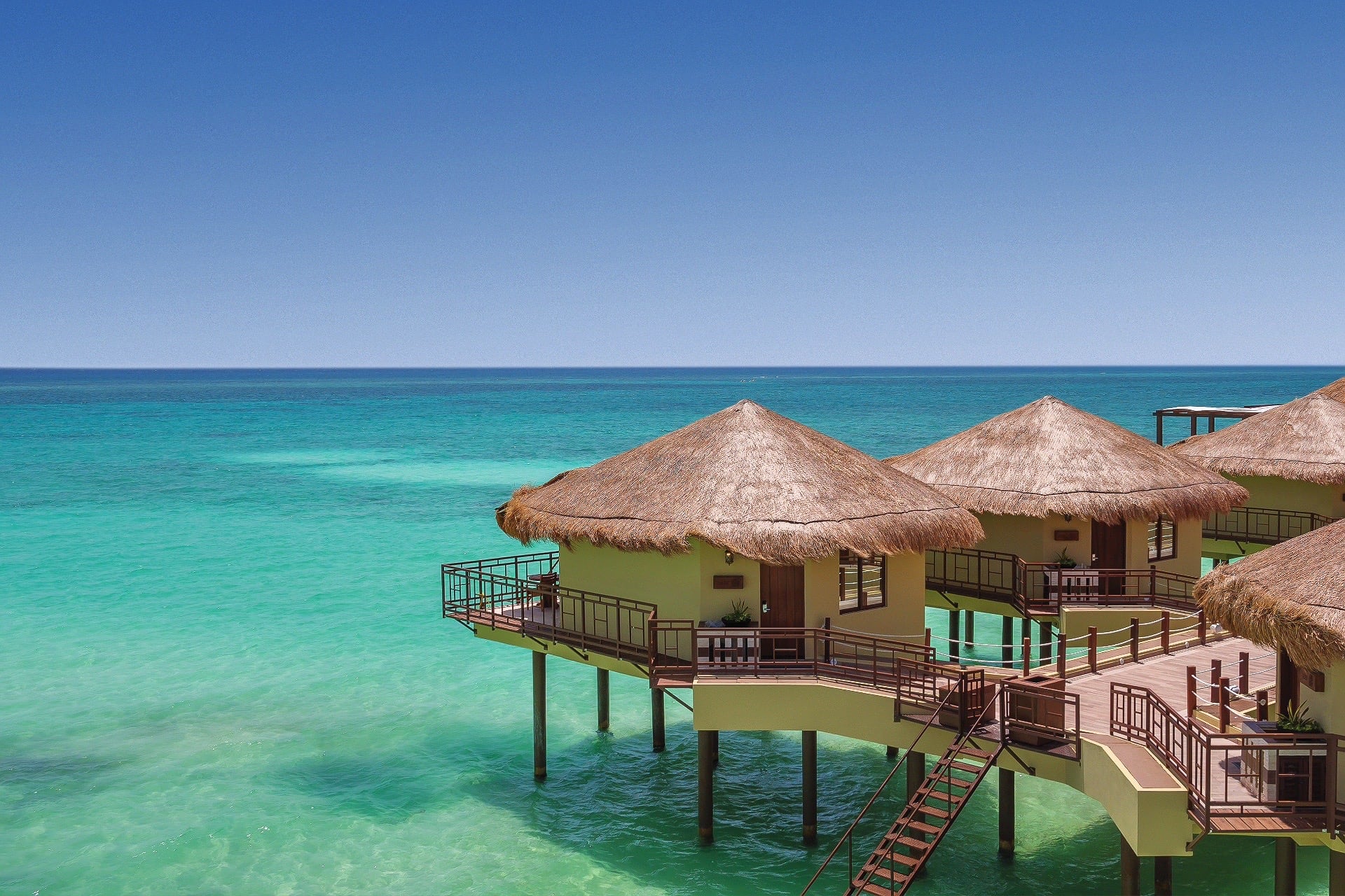 overwater bungalows Mexico