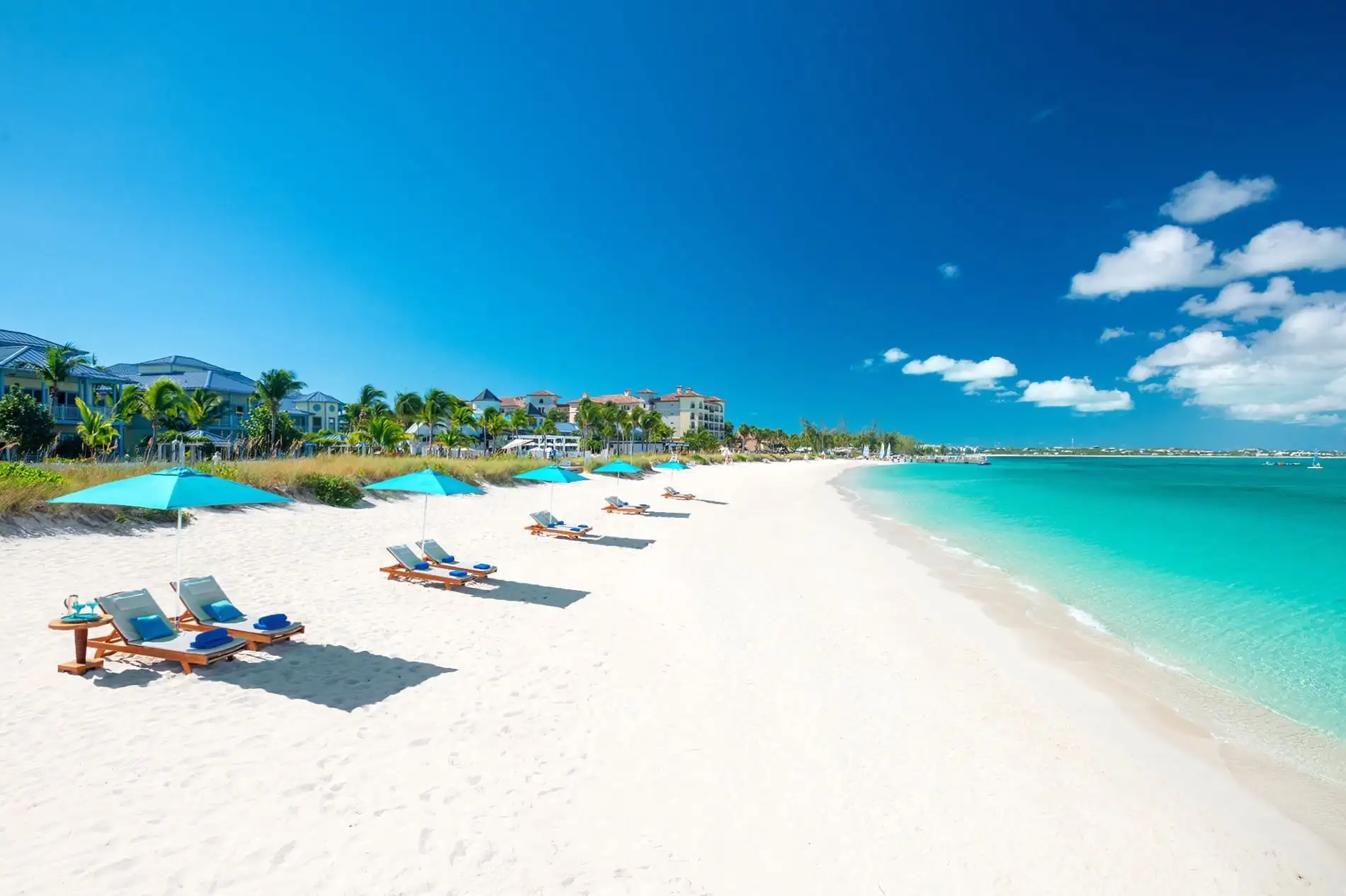 beach chairs at Turks and Caicos all inclusive resorts