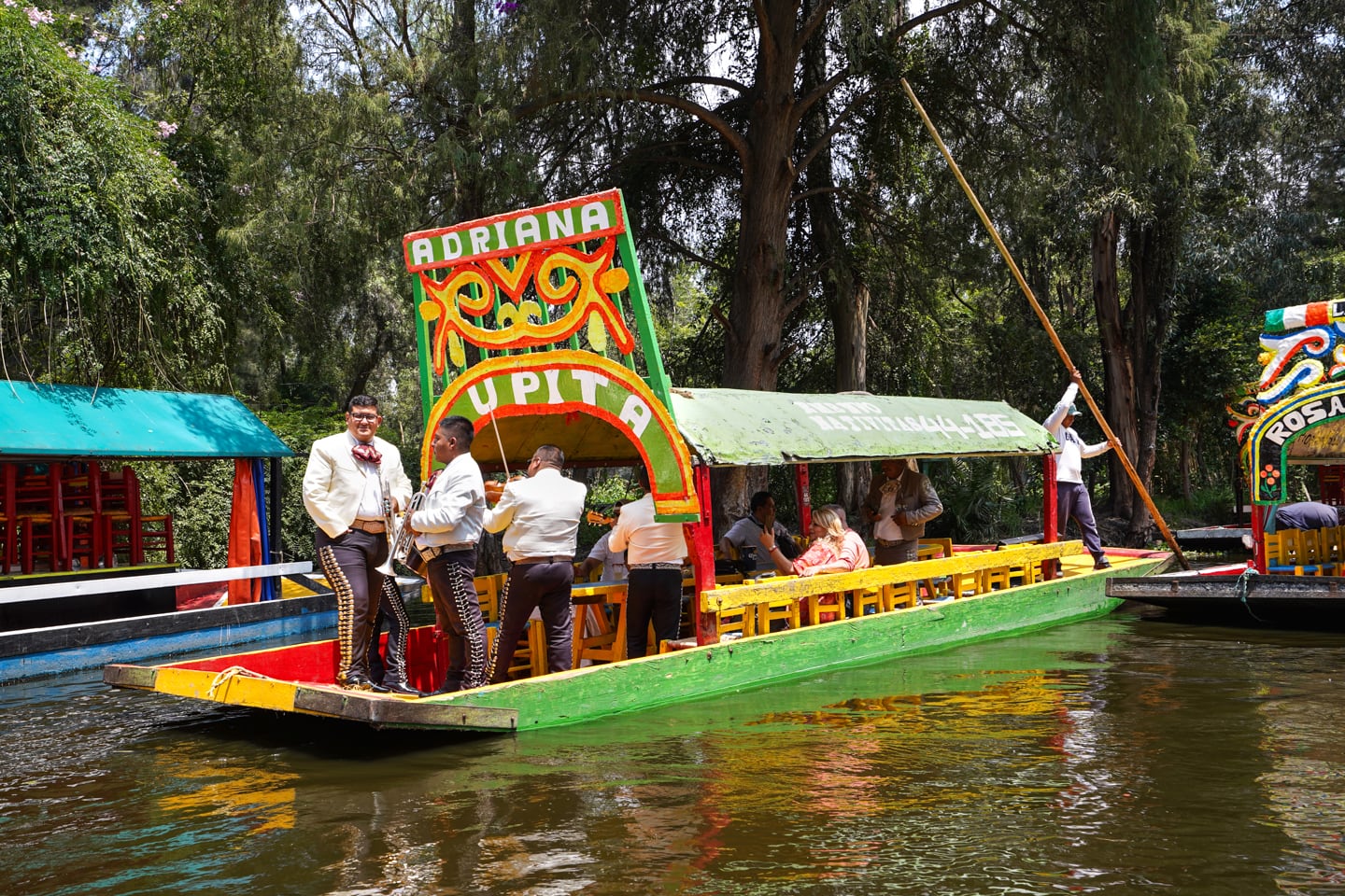 Mariachi band on boat in Xochimilco Mexico City