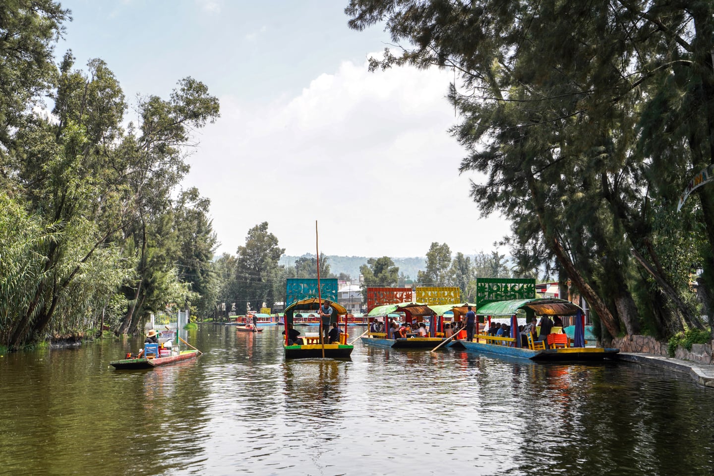 colorful boats on canal