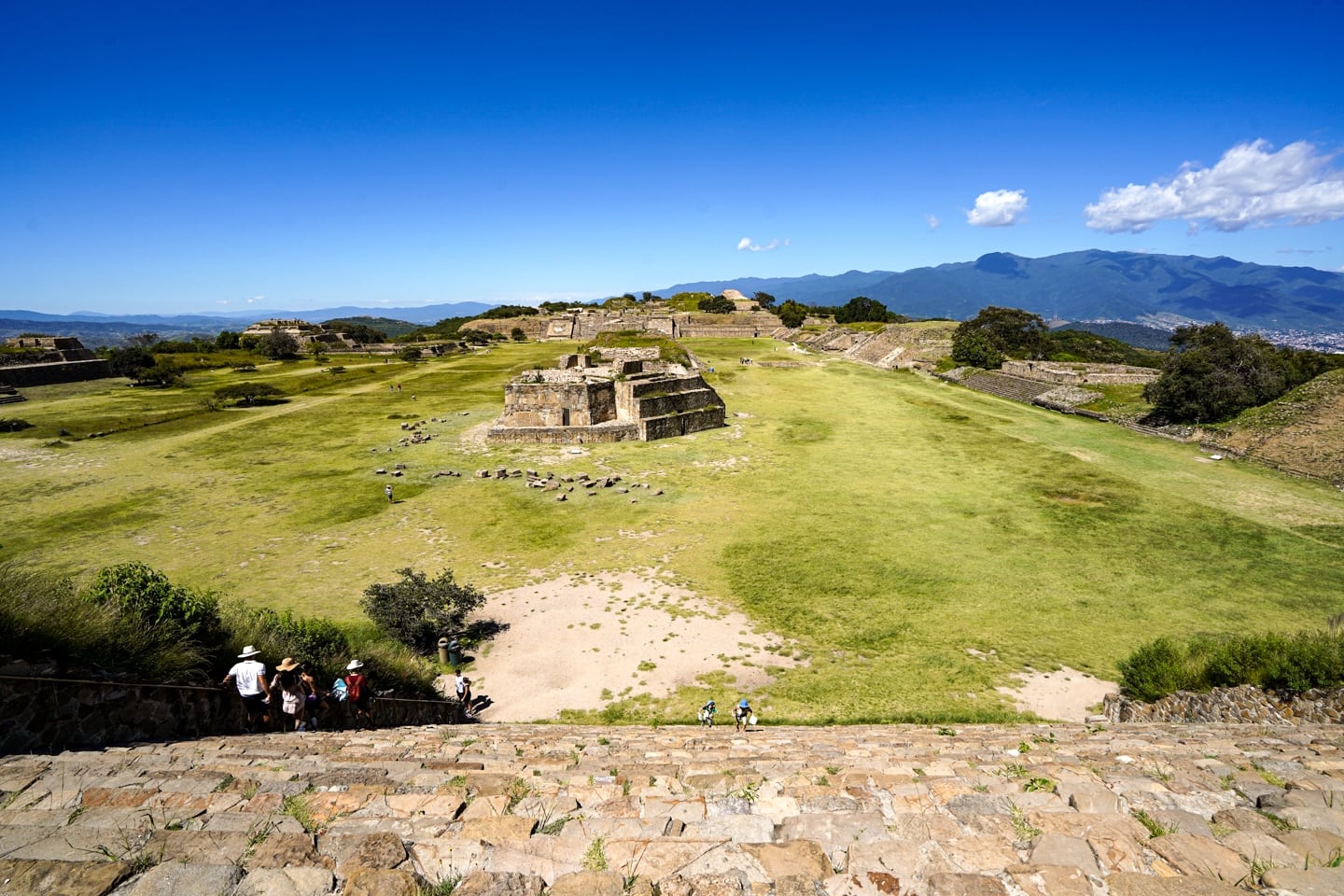 Main plaza of Monte Alban viewed from South Platform